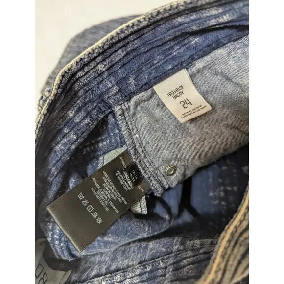 BDG Urban Outfitters High Rise Baggy Blue Jeans Corduroy Wide Leg Y2K Size 24 - Picture 7 of 8